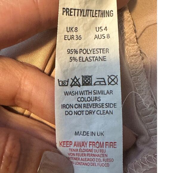 PrettyLittleThings pale pink one shoulder long sleeve bodysuit size 4 - Picture 5 of 14